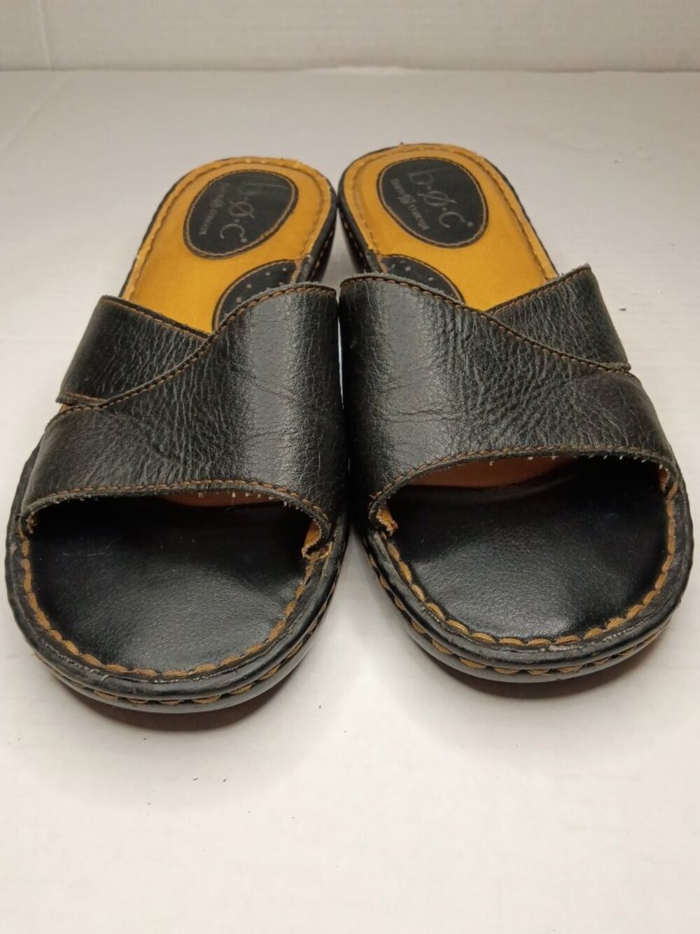 b.o.c. Born Concept Black Leather Crisscross Slide Sandals Size 8 - Picture 4 of 11